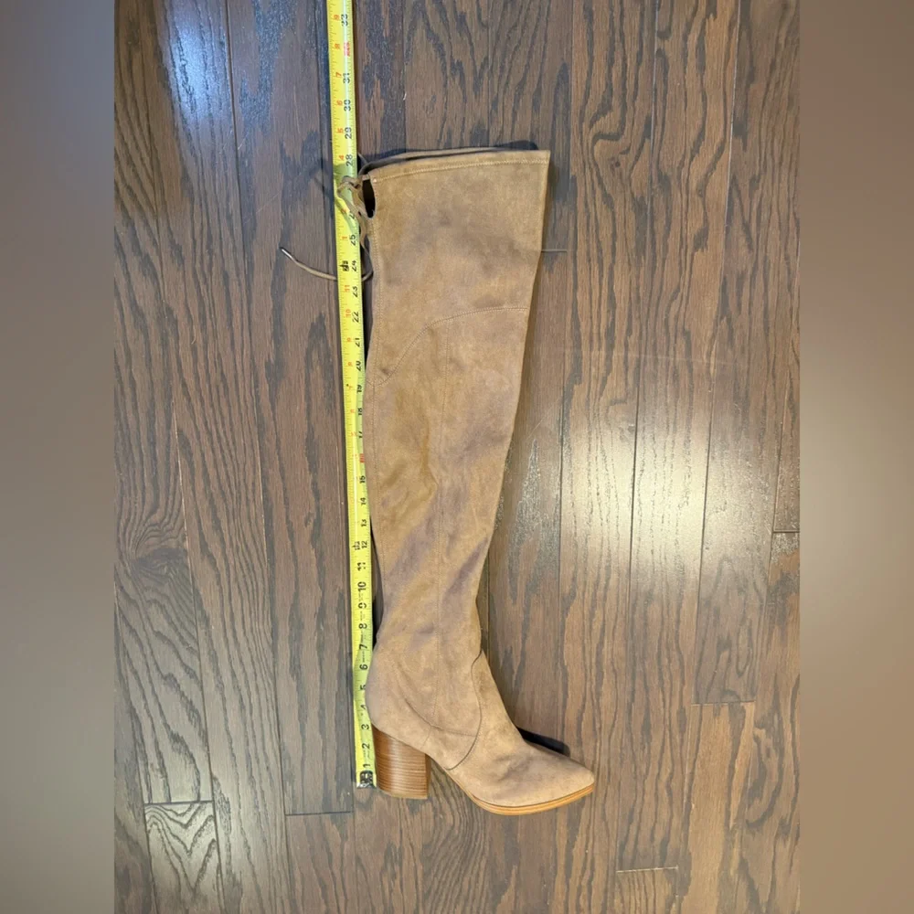 Marc Fisher Over The Knee OTK Faux Suede Tan Boots Size 10